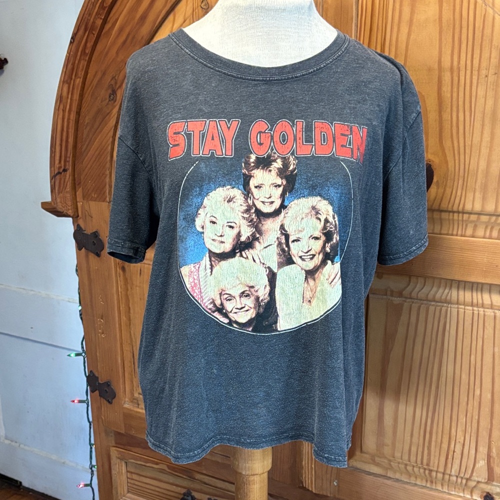 Stay Golden Women's Graphic Tee - Dark Gray